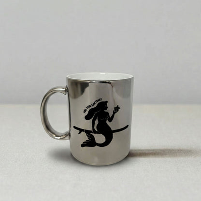 Find Your Sanctuary Mermaid Paddleboard Silver Mug 11oz