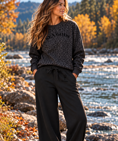 Leopard Print Sea Gods French Terry Lounge Pants