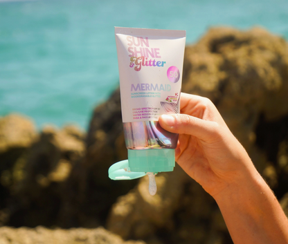 Sunshine and Glitter Mermaid Biodegradable Glitter SPF 50 Tube