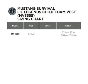 Mustang Survival Child Lil Legends Foam Vest